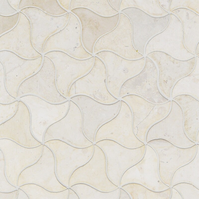 Bizerte Honed Limestone Mosaics 11 5/8×11 5/8 (WBA10041)