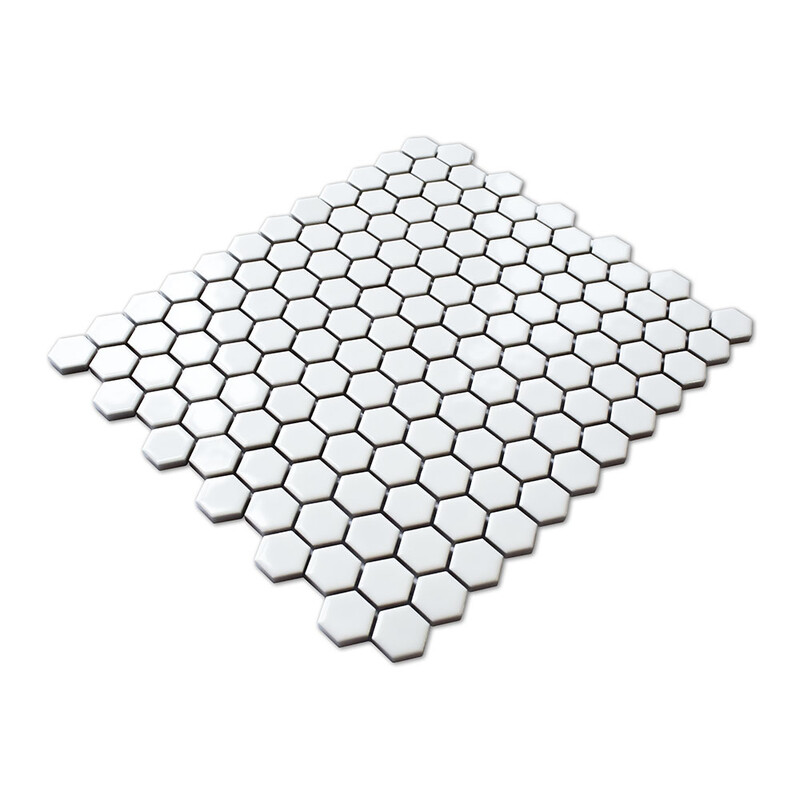 Alpine Glossy Penny Hexagon Porcelain Mosaics 10 1/8×11 5/8 (WNR00008)