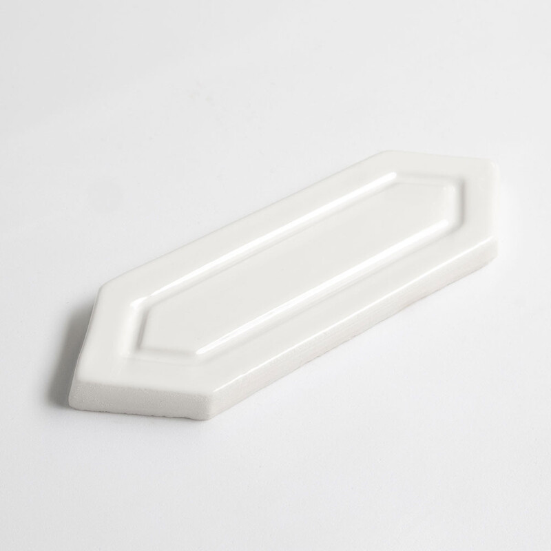 Tulum White Glossy Reliefed Picket Ceramic Accent Tiles 2×6 (WST05164)