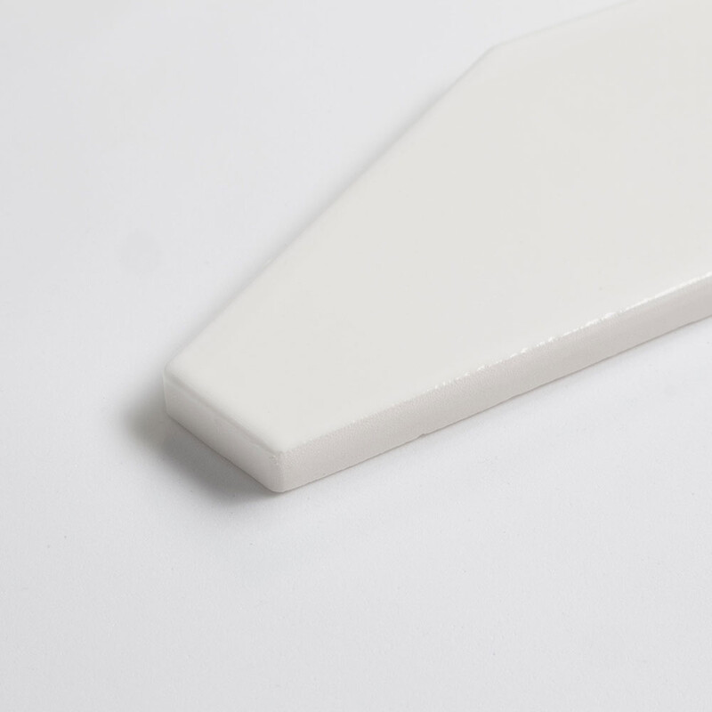 Tulum White Glossy Longest Hexagon Ceramic Tiles 3×8 (WST32164)
