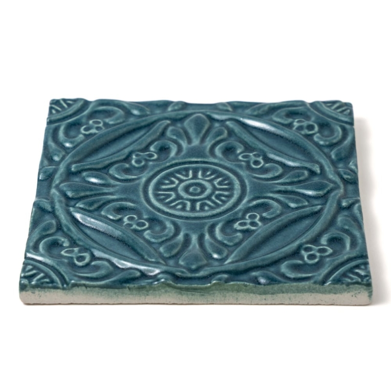 Mar Leather Medallion Ceramic Accent Tiles 6×6 (WST90005)