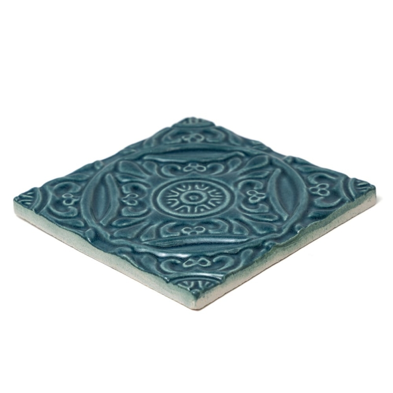 Mar Leather Medallion Ceramic Accent Tiles 6×6 (WST90005)