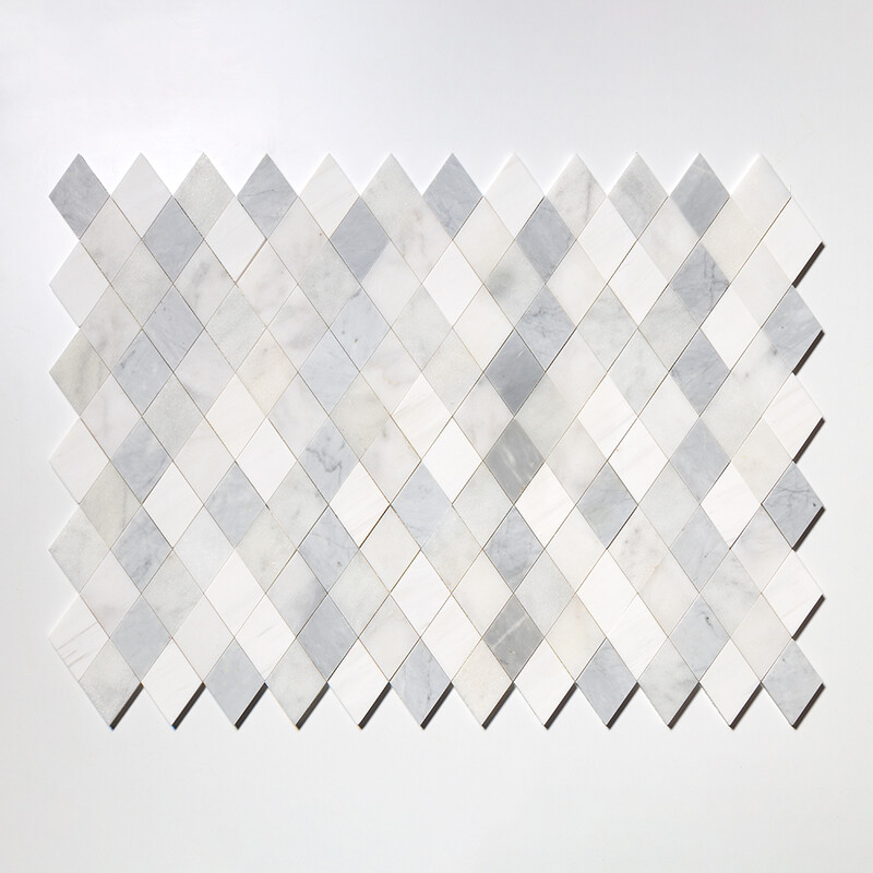 Afyon White, Avenza Light, Dolomite, Gla Multi Finish Almas Marble Mosaics 9 5/16×10 1/2 (YNR10017)