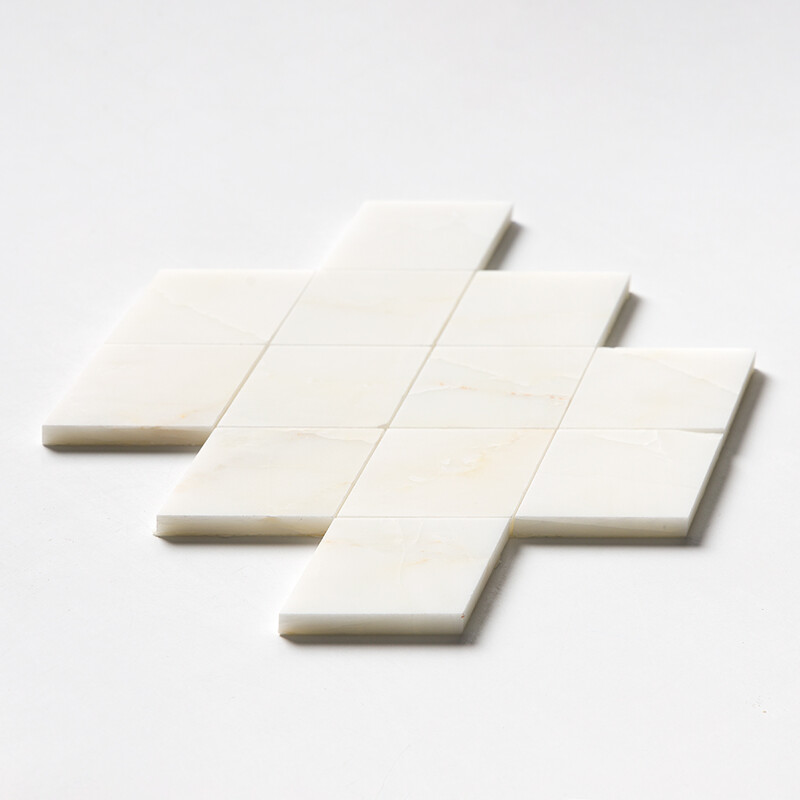 Calacatta Amber Honed Almas Marble Mosaics 9 5/16×10 1/2 (YNR10135)