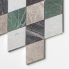 Iceberg, Verde Capri, Silver Shadow, Hai Honed Almas Marble Mosaics 9 5/16×10 1/2 (YNR10137)