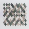 Iceberg, Verde Capri, Silver Shadow, Hai Honed Almas Marble Mosaics 9 5/16×10 1/2 (YNR10137)
