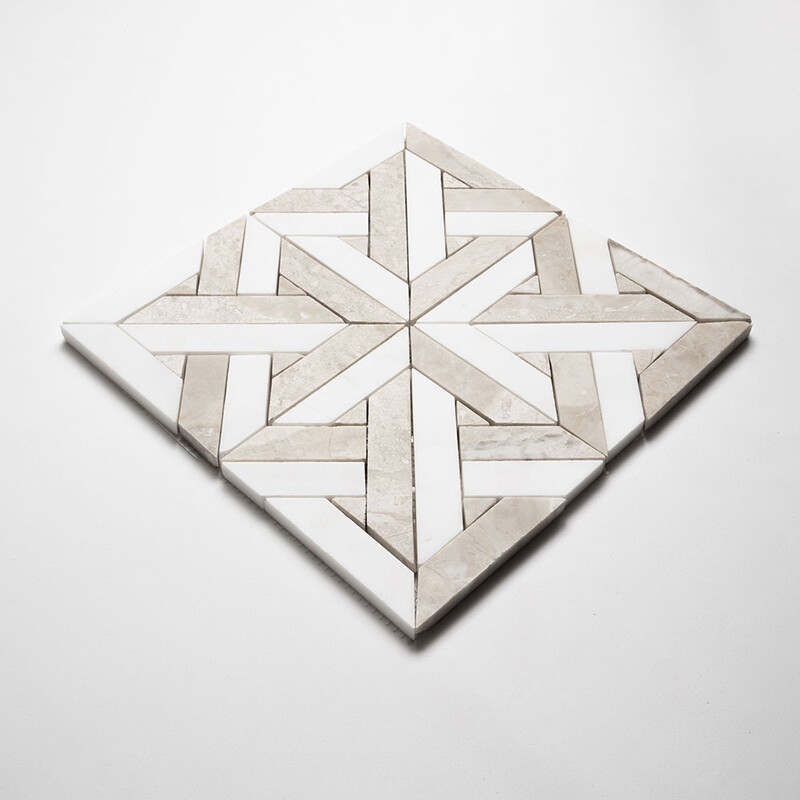 Aspen White, Diana Royal Honed Marmara Marble Mosaics 9 11/16×9 11/16 (YNR10141)