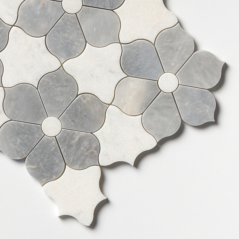 Allure Light, Glacier Multi Finish Theodora Marble Mosaics 12 1/8×14 (YNR90281)