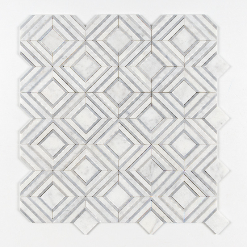 Glacier, Allure Light Multi Finish Yildiz Marble Mosaics 8 13/16×11 (YNR90287)