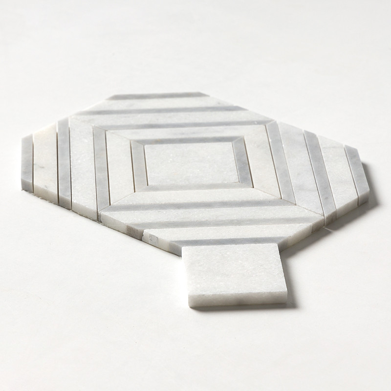 Glacier, Allure Light Multi Finish Yildiz Marble Mosaics 8 13/16×11 (YNR90287)