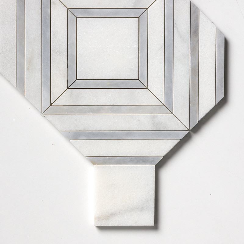 Glacier, Allure Light Multi Finish Yildiz Marble Mosaics 8 13/16×11 (YNR90287)