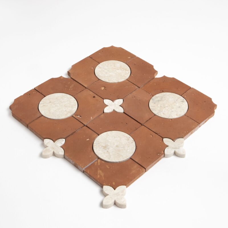 Diana Royal, Rustic Terracotta Honed Bocciolo Marble Mosaics 11 5/8×11 5/8 (YNR90455)