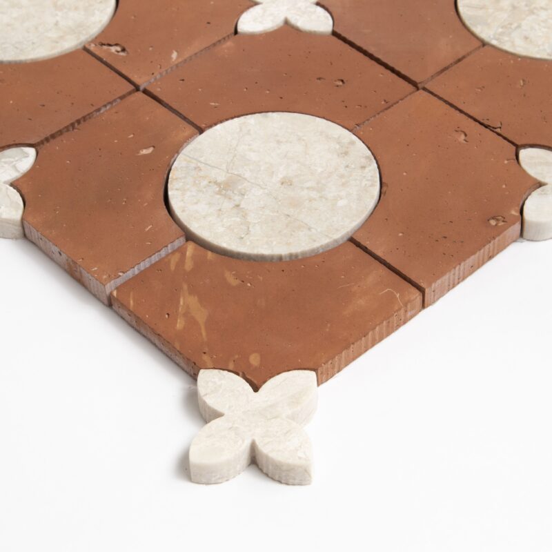 Diana Royal, Rustic Terracotta Honed Bocciolo Marble Mosaics 11 5/8×11 5/8 (YNR90455)