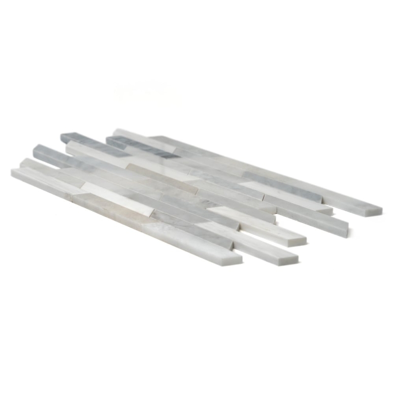 Glacier,Snow White,Afyon White,Avenza Light Multifinish Ritmo Marble Mosaics 8 13/16×14 5/16 (YNR90483)