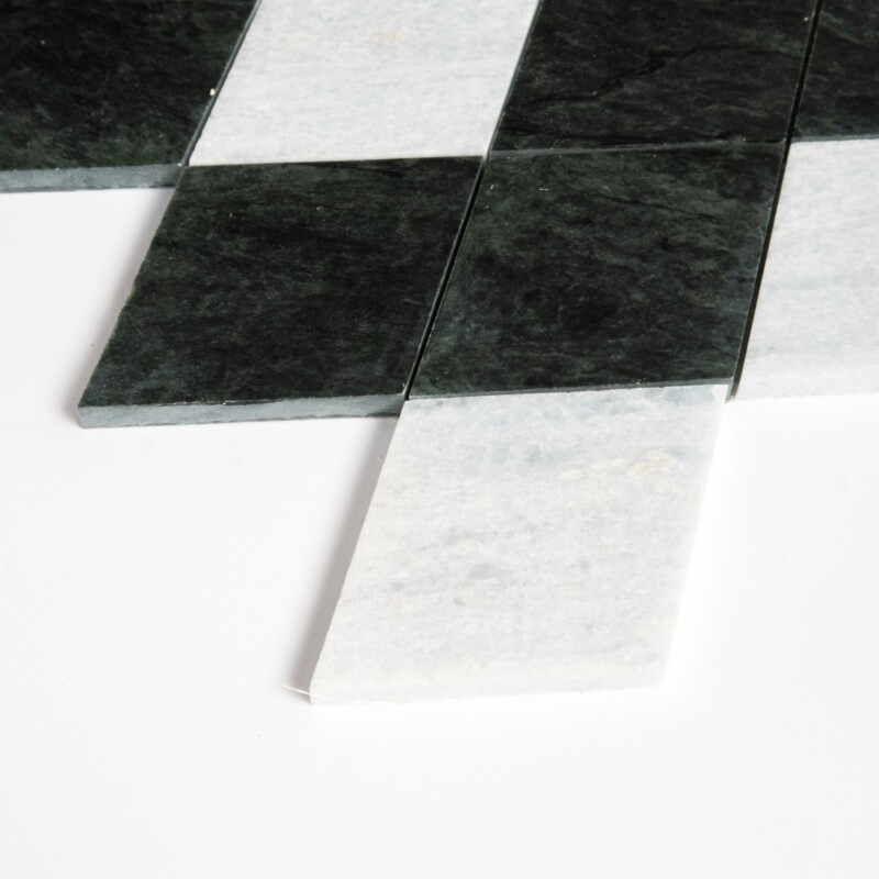 Blue Celeste, Verde Lucia Honed Almas Marble Mosaics 10×10 1/2 (YNR90490)