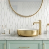 Royal White Glossy Longest Hexagon Ceramic Tile 3×7 7/8 (DC00117)