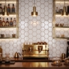Royal White Glossy Hexagon 5 Ceramic Tile 5 (DC00259)