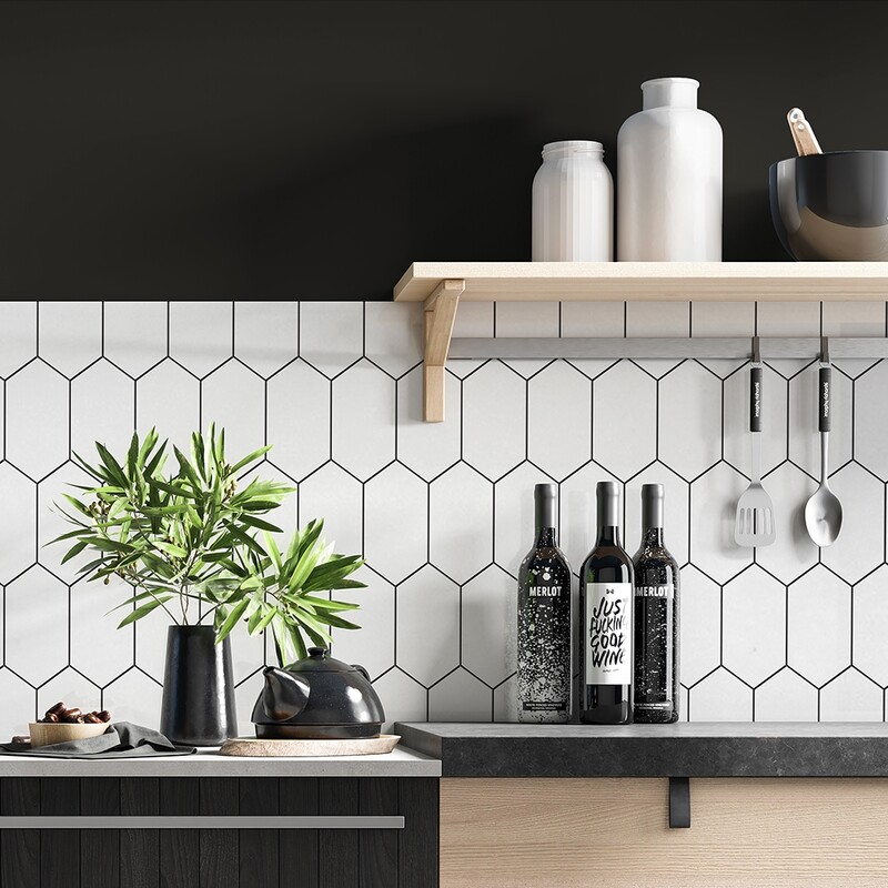 Azulejo cerâmico brilhante Royal White Picket 3×6 (DC00265)