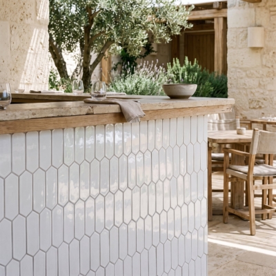 Royal White Glossy Picket Ceramic Tile 3×6 (DC00265)