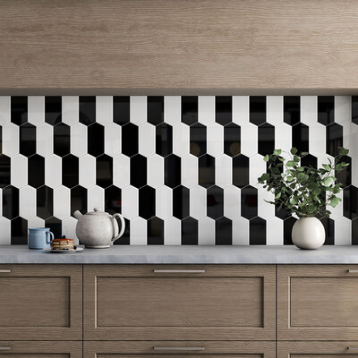Royal White Glossy Picket Ceramic Tile 3×6 (DC00265) Black Glossy Picket Ceramic Tile 3×6 (DC00359)