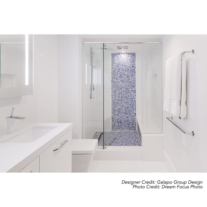 Mosaico de vidro brilhante Azzurro 12×12 (GT00286) Mosaico de vidro de praia fosco Azzurro 12×12 (GT00287)
