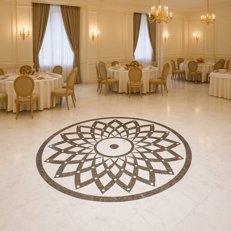 Versilys Multi Finish Round Marble Medallion 48″ Radius 48×48 (MD00153)