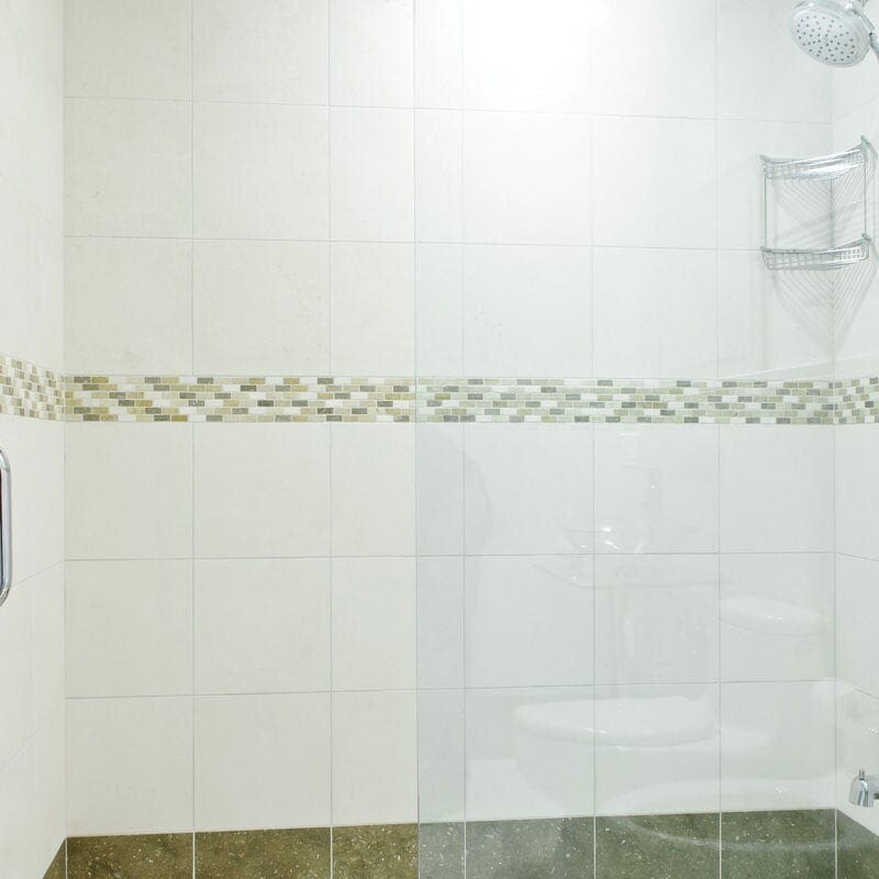Lizola Honed 5/8×1 1/2 Limestone Mosaic 12×12 (MS00587) Champagne Honed Limestone Tile 12×12 (TL10596)
