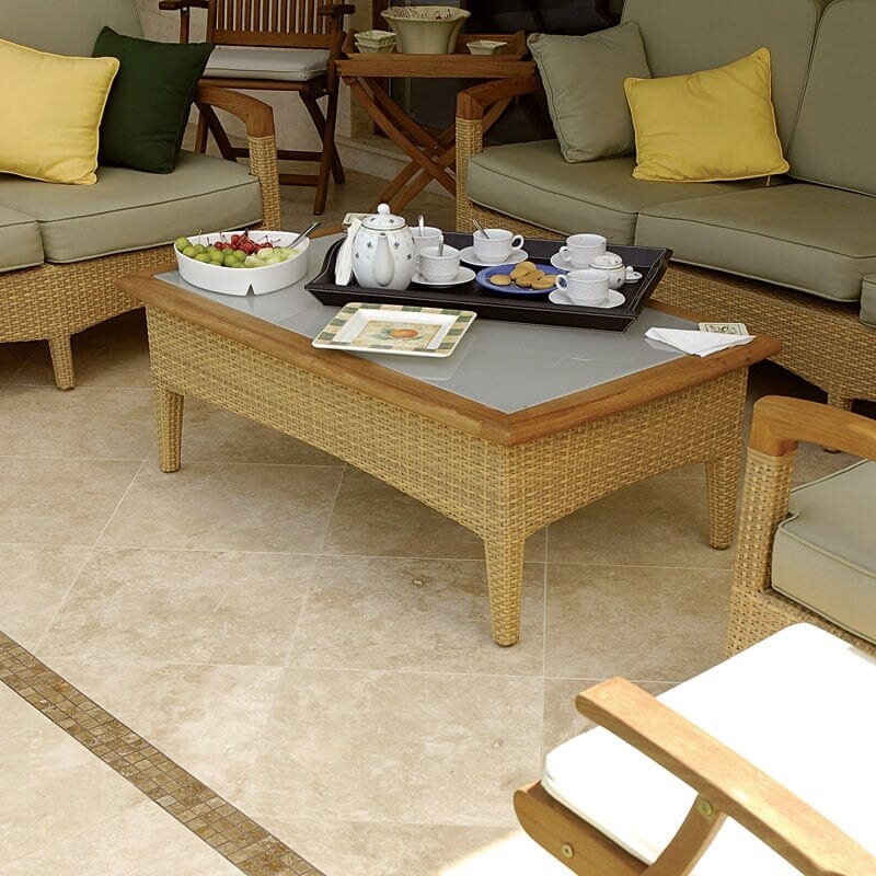 Ivory Honed Filled Travertine Tile 12×12 (TL10482)