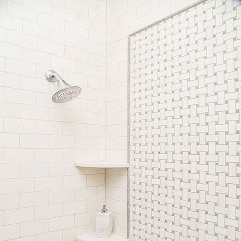 Champagne&olive Green Honed Basket Weave Limestone Mosaic 12×12 (MS00930)