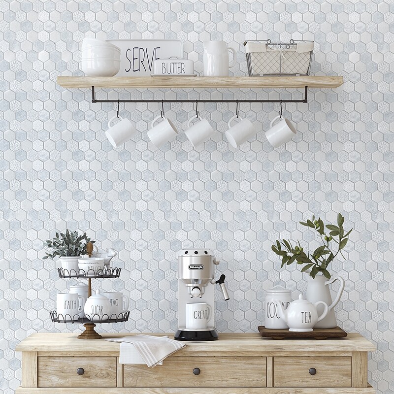 Allure&glacier Textured Hexagon Marble Mosaic 10 3/8×12 (MS01287)