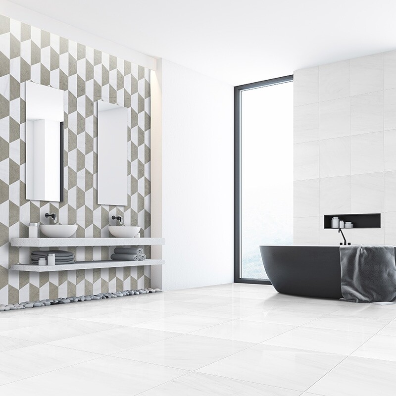 Britannia, Snow White Honed Mcm Hexagon 8 Limestone Mosaic 8 Inch (MS01521) Snow White Polished Marble Tile 12×12 (TL13308)