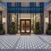 Patterned tile for luxury hotel entrance flooring by Country Floors