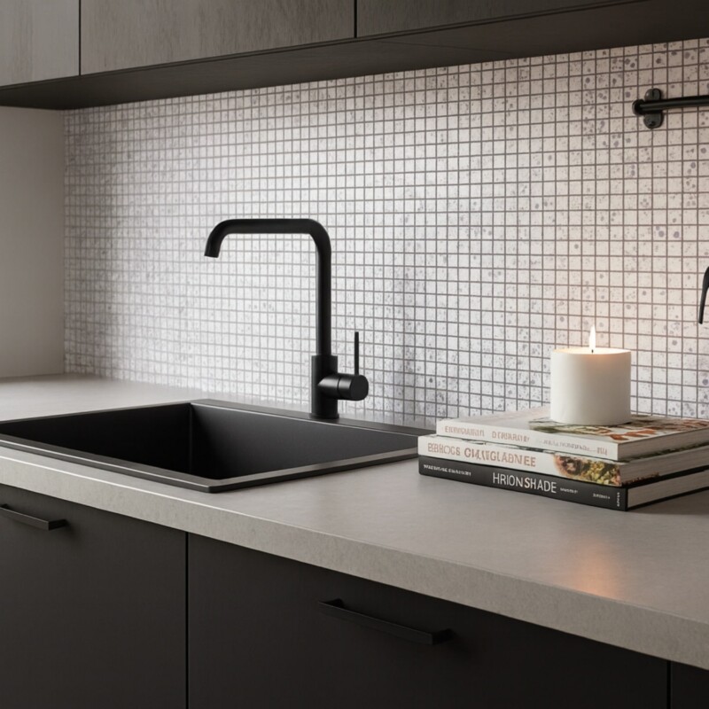 Polka Grau Glossy 5/8×5/8 Colore Look Ceramic Mosaic 12×12 (MS02019)