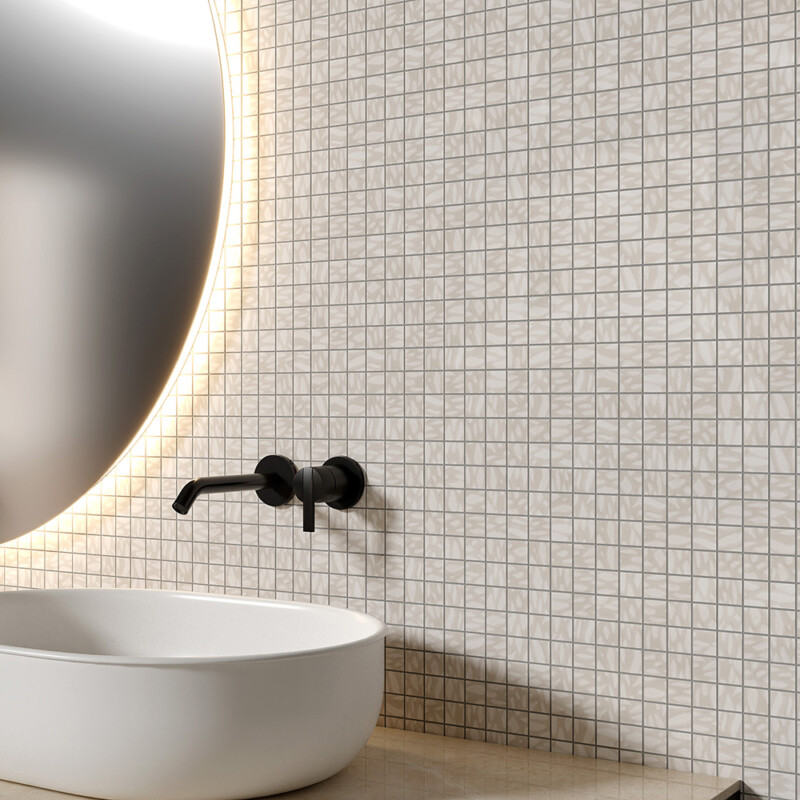 Neutral Weave Blend Matte 1×1 Ceramic Mosaic 12×12 (MS02184)
