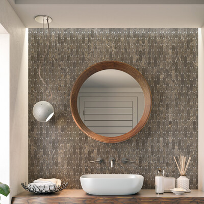 Silver Drop Honed Pill Marble Mosaic 12×12 (MS02560)