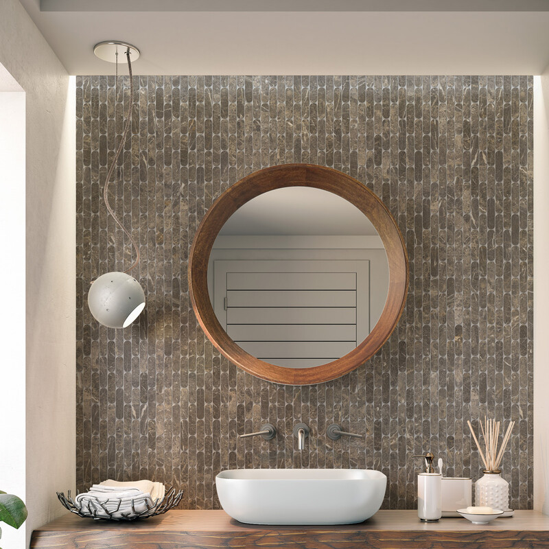 Silver Drop Honed Pill Marble Mosaic 12×12 (MS02560)