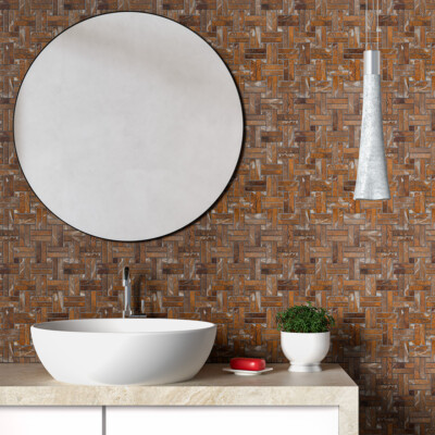 Douz Honed Diagonal Basket Weave Limestone Mosaic 13 3/16×13 3/16 (MS02617)