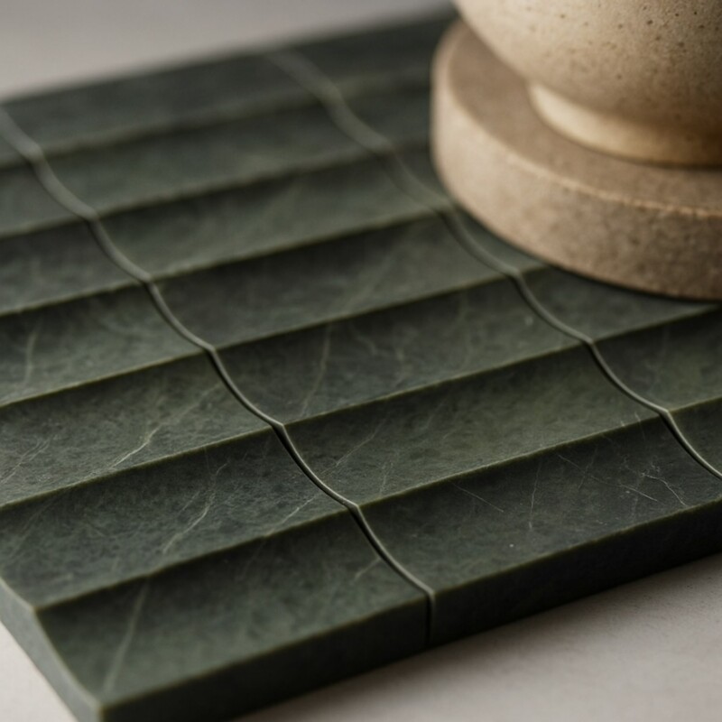 Verde Tia Honed Mini Ion 1 1/4×3 Marble Mosaics 12×12 (MS02757)