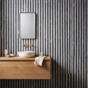 Mosaicos de mármore Iris Black, Avalanche Honed Mod Stripes 12×12 (MS02897)