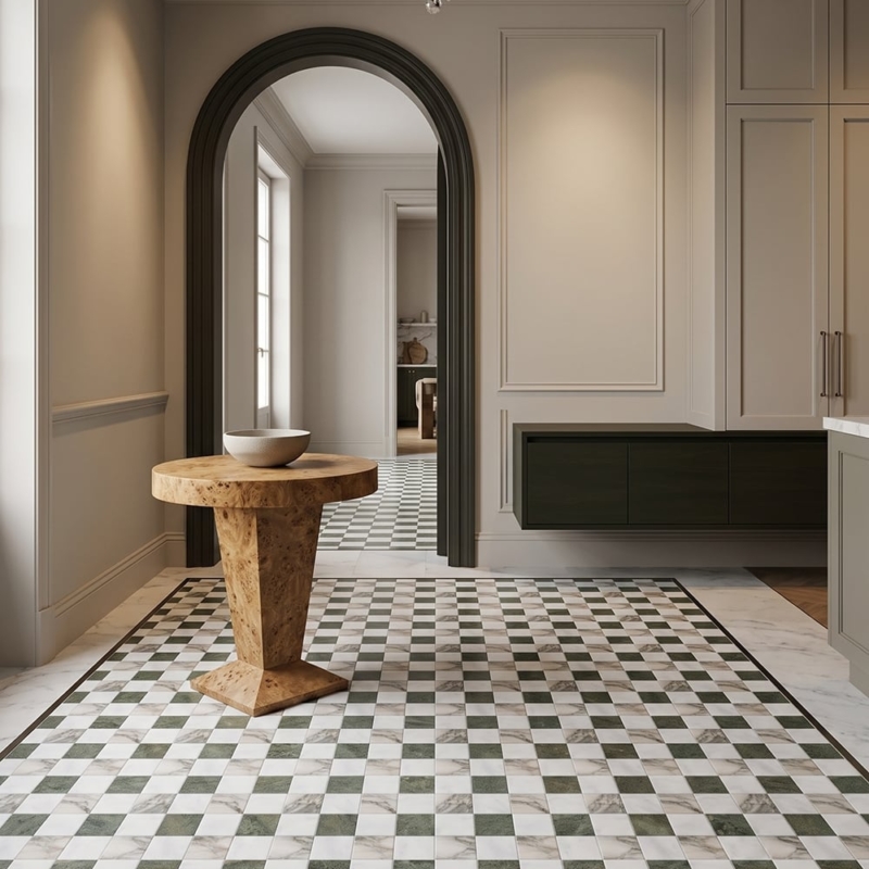 Grande Chester Glacier,Calacatta Green,Verde Laguna Honed Marble Mosaics 16×16 (MS02996)