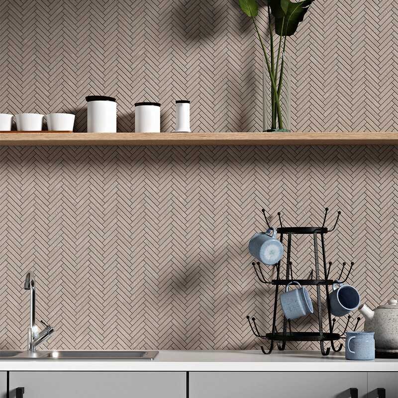Dunes Matte Herringbone 5/8×3 Glazed Terracotta Mosaic 10 7/16×12 13/16 (MS80013)