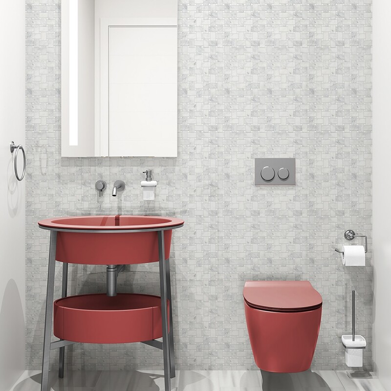 Calacatta Bella Polished Basket Weave Marble Mosaic 12×12 (MS90340)