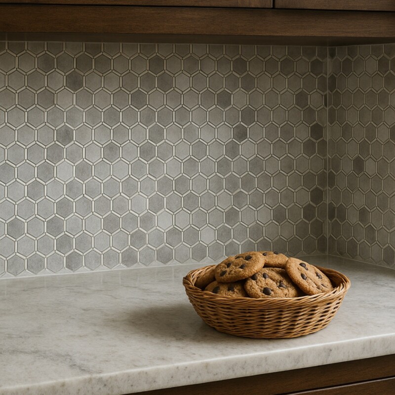 Thassos White, Skyline Polished Favo Marble Mosaics 12 1/4×11 3/4 (MS90579)