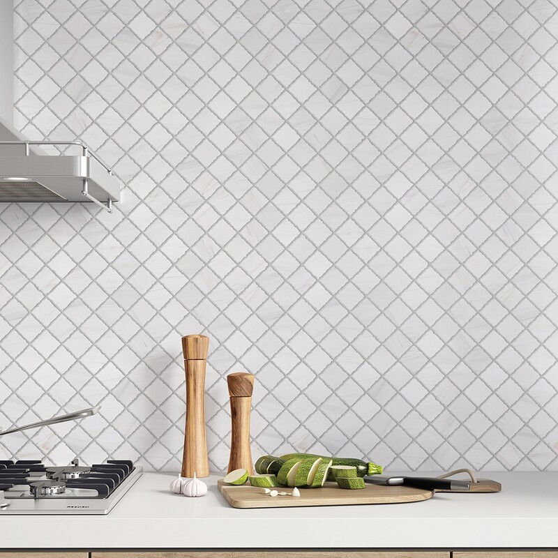 Snow White Honed 2×2 Marble Mosaic 11 13/16×11 13/16 (MS90787)