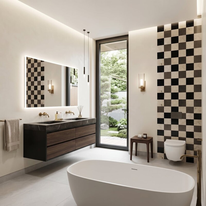 Black, Bosphorus, Britannia Honed 4×4 Marble Mosaics 16×16 (MS90832)