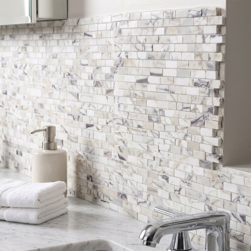 Calacatta Viola Honed Broken Joint Marble Mosaics 11 3/4×12 (MS90867)