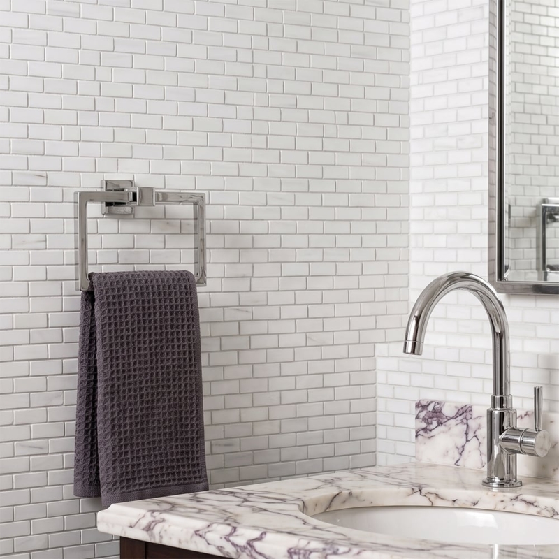 Snow White Honed Broken Joint Marble Mosaics 11 3/4×12 (MS90872)