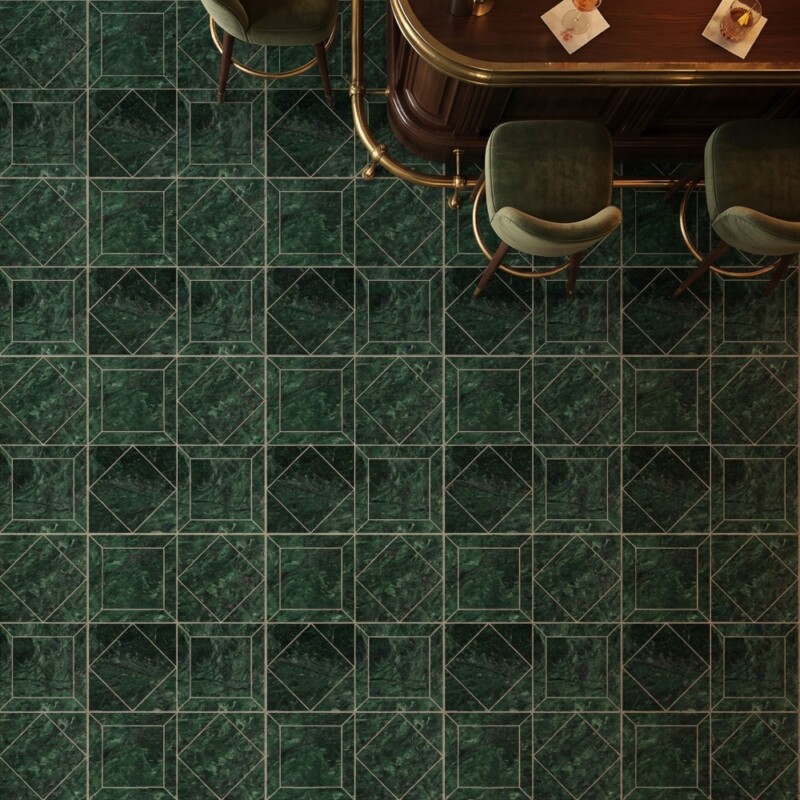Verde Lucia Honed Palazzoli Essenza Marble Mosaics 12×12 (MS90935)