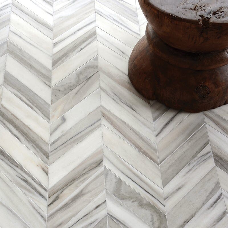 Chevron Skyline Vein Cut Polished Marble Waterjet Decos 13×10 (NW00057)