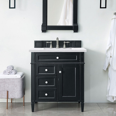 Britanny Black Onyx Arctic Fall Solid Su Bathroom Vanities 30×34 (PS710015)